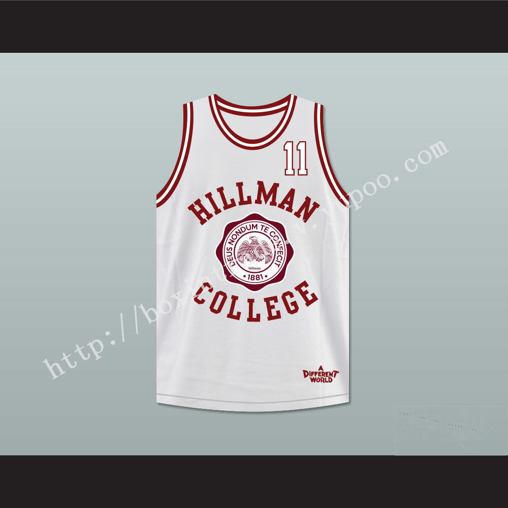 Walter Oakes 11 Hillman College White Basketball Jersey Deluxe A Different World