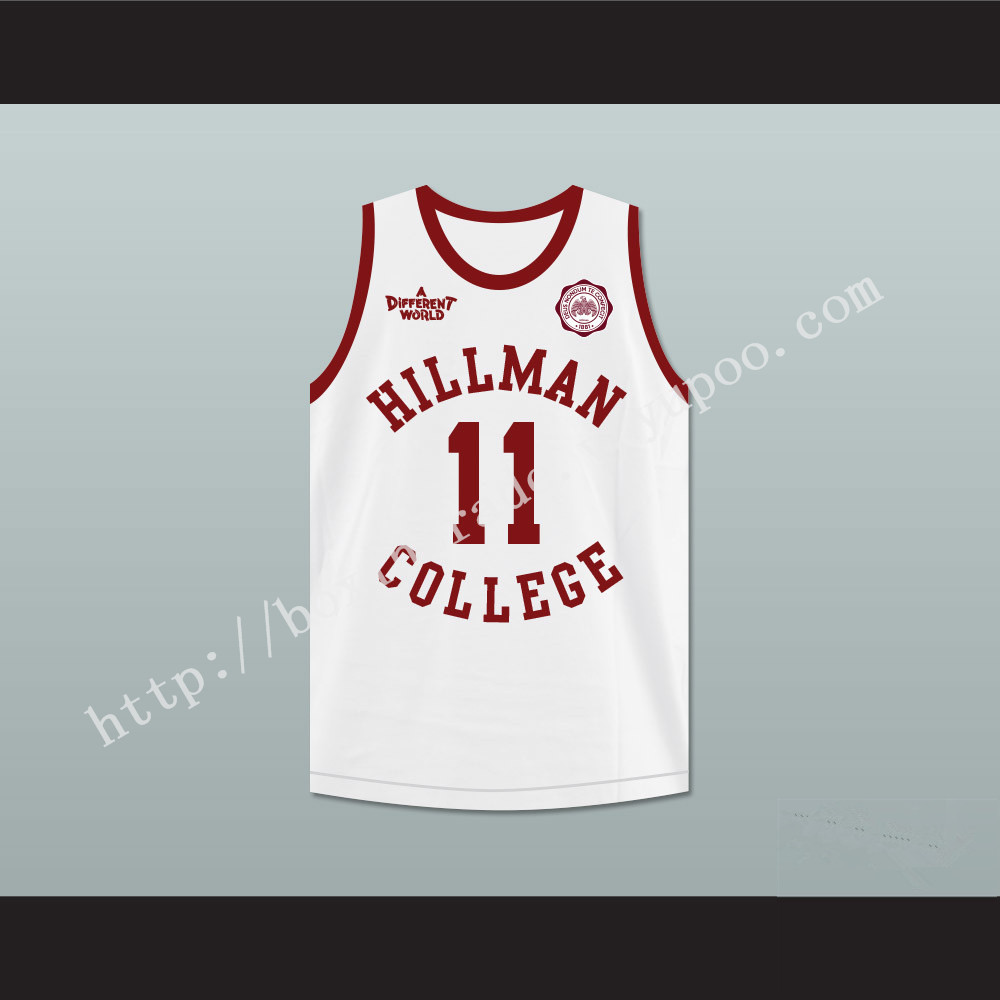 Walter Oakes 11 Hillman College White Basketball Jersey with Eagle Patch A Different World