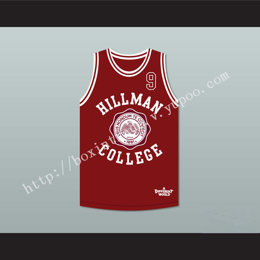 Dwayne Wayne 9 Hillman College Maroon Basketball Jersey Deluxe A Different World