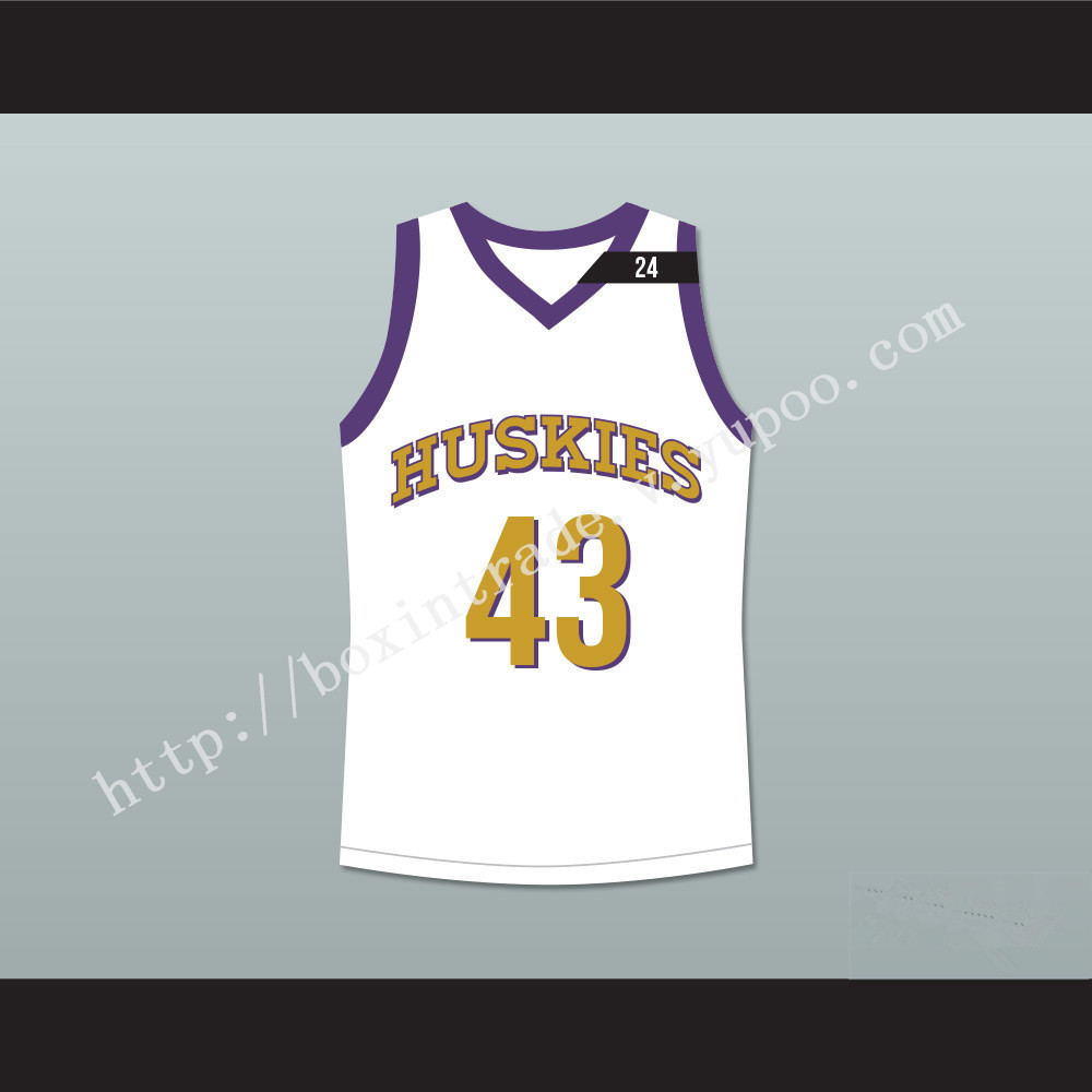 Marlon Wayans Kenny Tyler 43 Huskies Basketball Jersey The 6th Man White Tribute