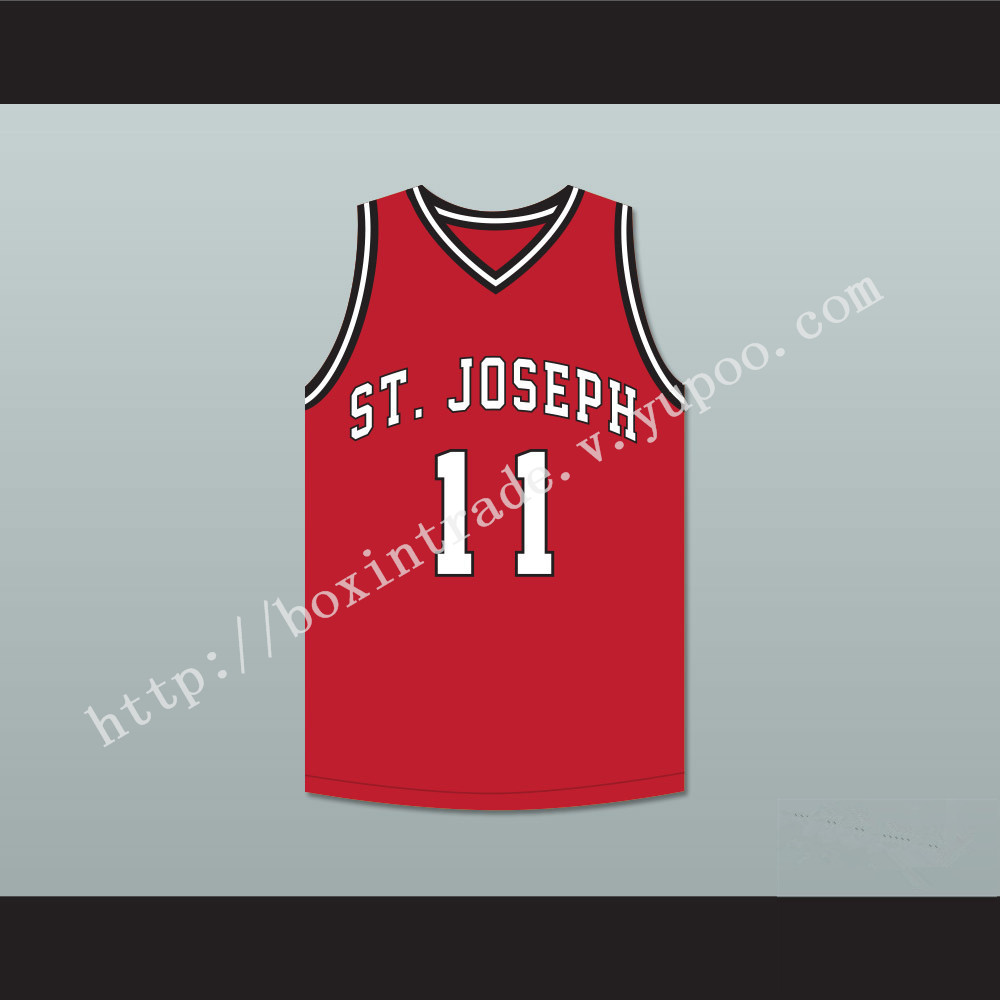 Isiah Thomas 11 St Joseph Chargers High School Red Basketball Jersey Hoop Dreams