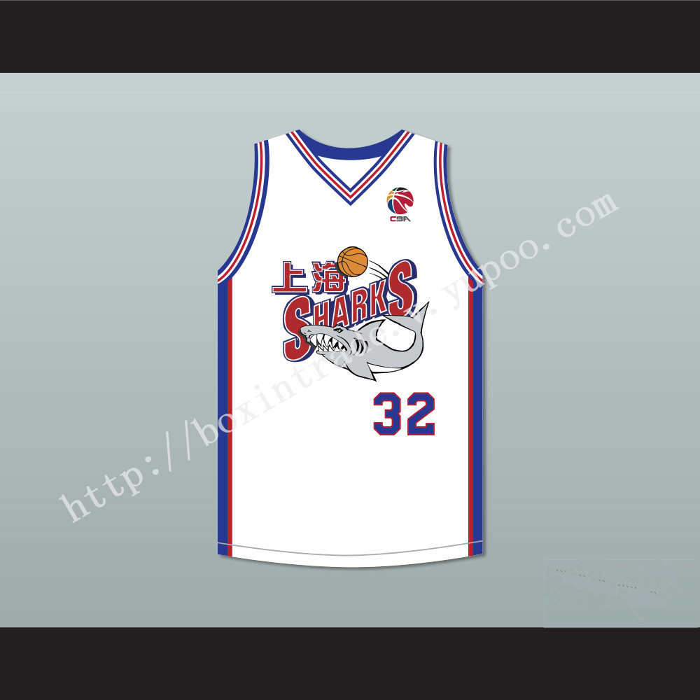 Jimmer Fredette 32 Shanghai Sharks White Basketball Jersey with CBA Patch