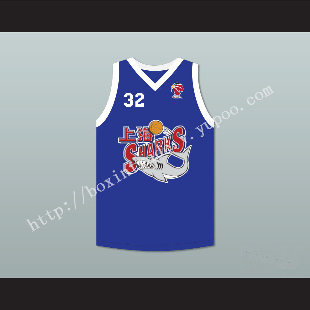 Jimmer Fredette 32 Shanghai Sharks China Basketball Jersey with CBA Patch