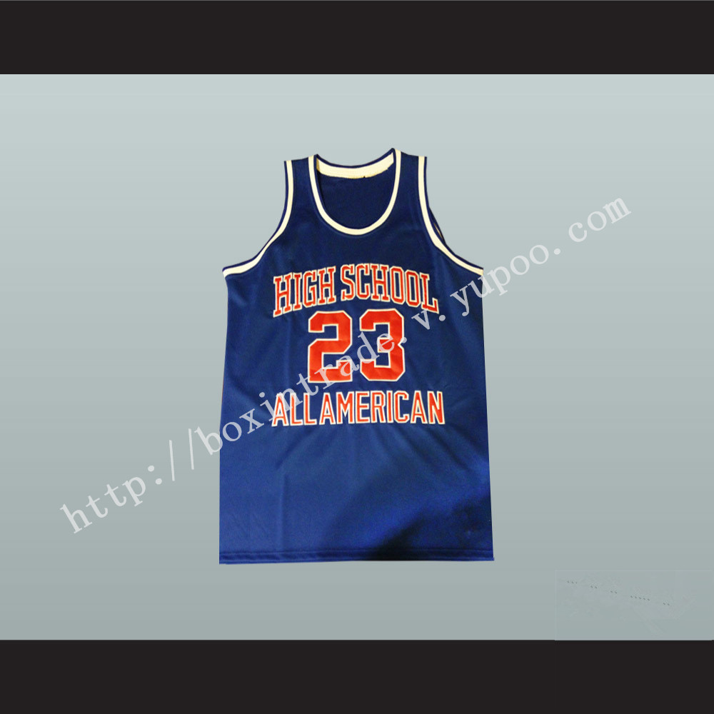 Michael Jordan 23 High School All American Blue Basketball Jersey