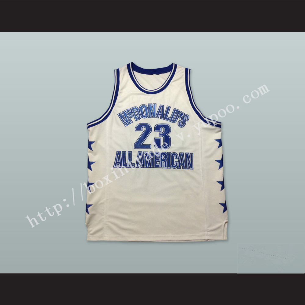 Michael Jordan 23 McDonald's High School All American White Basketball Jersey