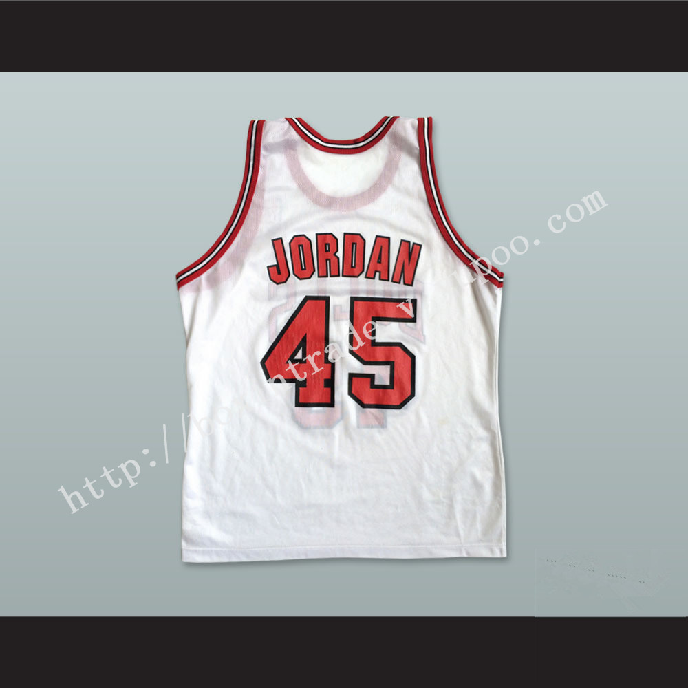 Michael Jordan 45 Post Retirement White Basketball Jersey