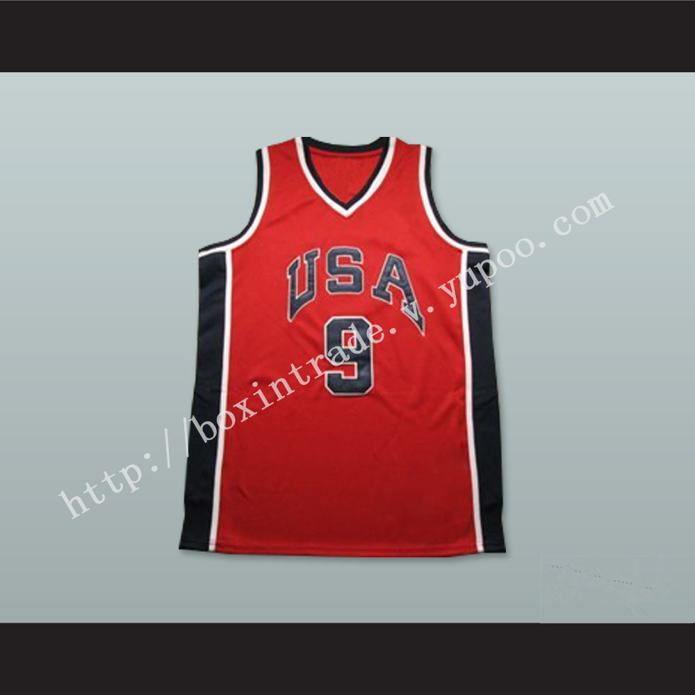 Michael Jordan 9 Team USA Red Basketball Jersey