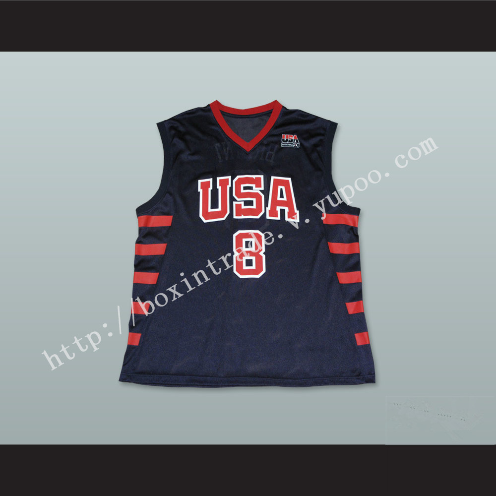 Kobe Bryant 8 Team USA Dark Blue Basketball Jersey