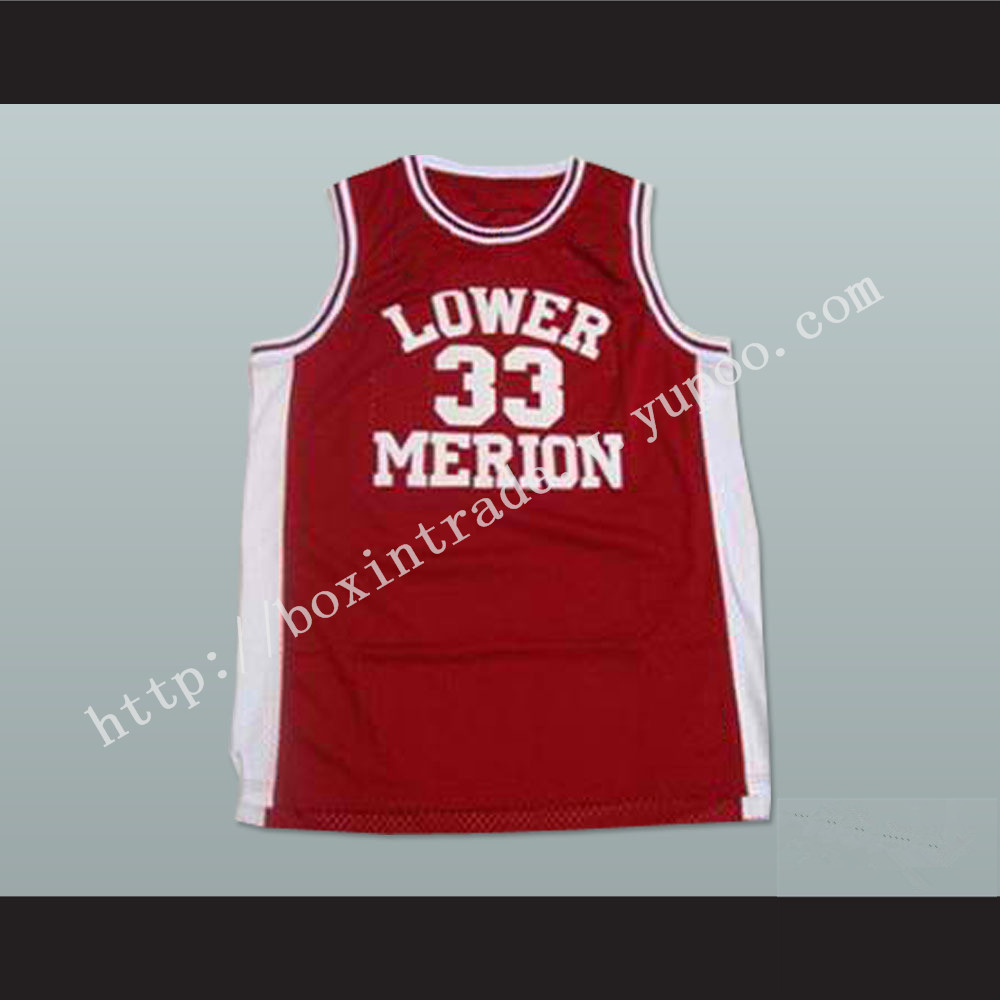 Kobe Bryant Lower Merion High School Basketball Jersey Maroon Stitch Sewn