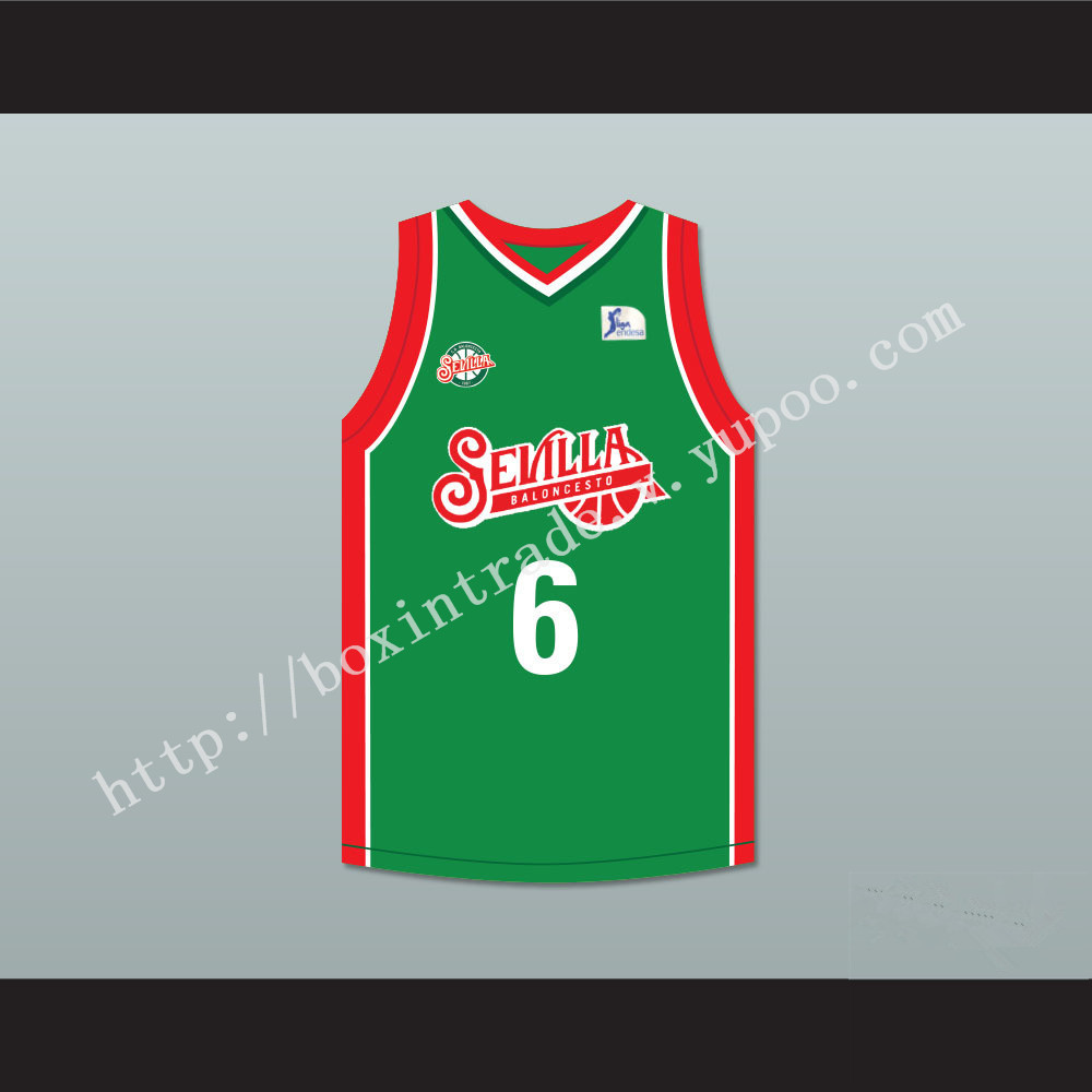 Kristaps Porzingis 6  Baloncesto Sevilla Green Basketball Jersey