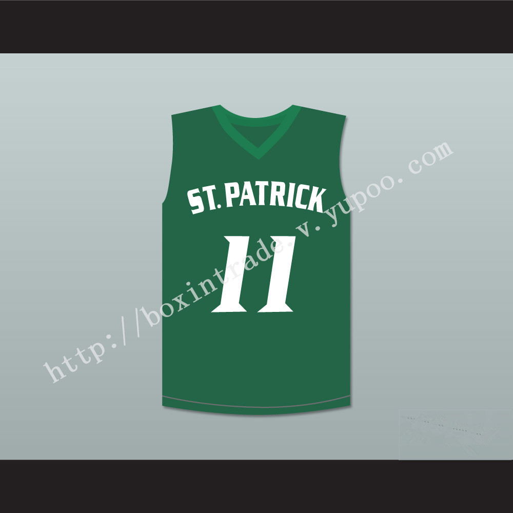 Kyrie Irving 11 St. Patrick High School Basketball Jersey Green Stitch Sewn