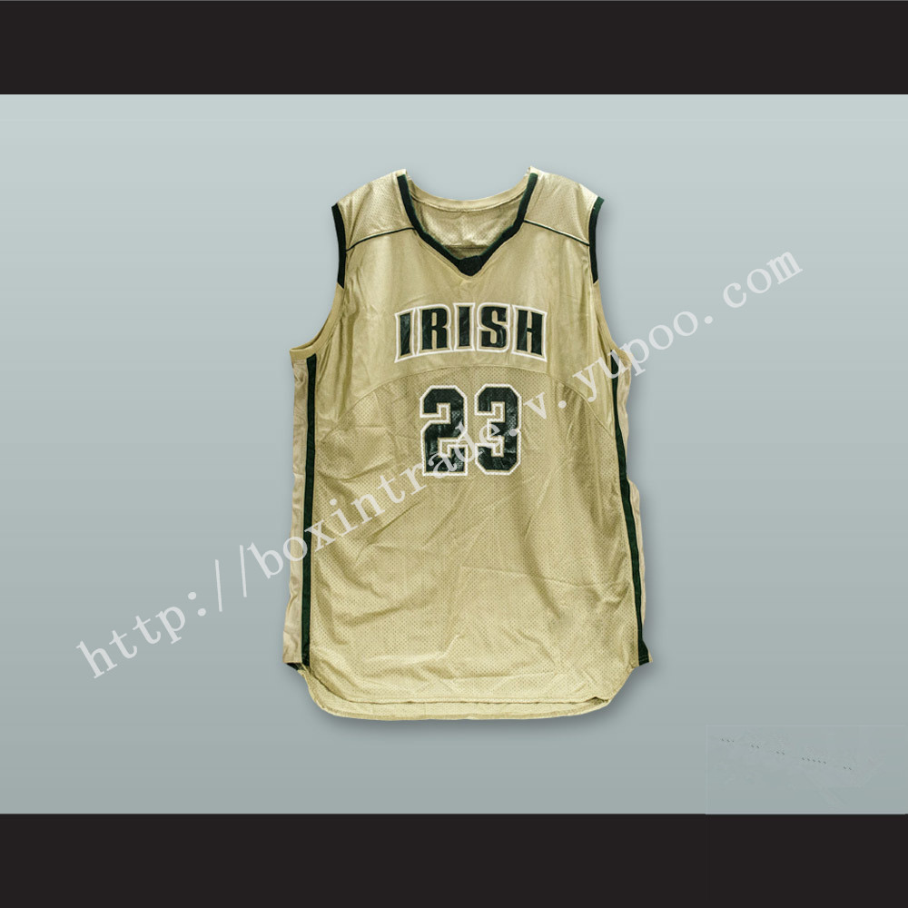 Lebron James Fighting Irish High School Gold Basketball Jersey Stitch Sewn