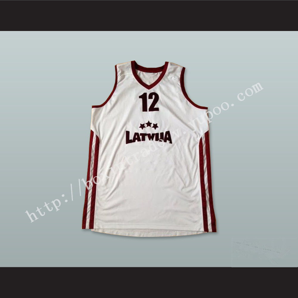 Latvija 12 National Team White Basketball Jersey