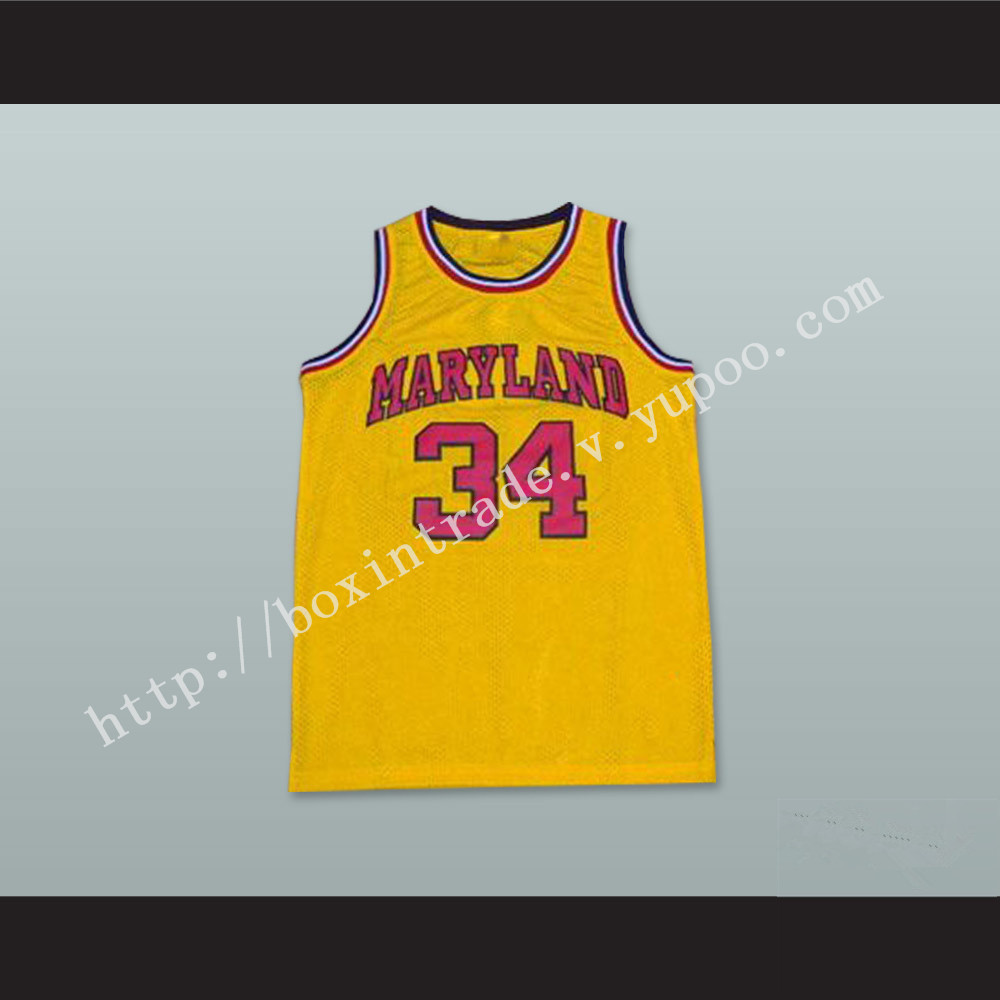 Len Bias 34 Maryland Yellow Basketball Jersey