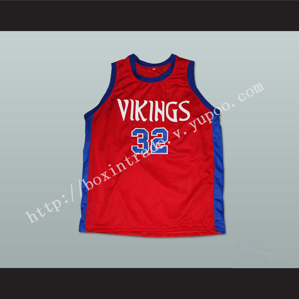 Magic Johnson 32 Lansing Everett High School Vikings Basketball Jersey Red