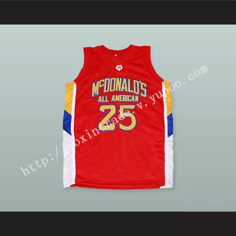 Derrick Rose 25 McDonald's All American Red Basketball Jersey