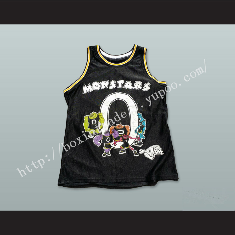 Monstars 0 Black Basketball Jersey Space Jam