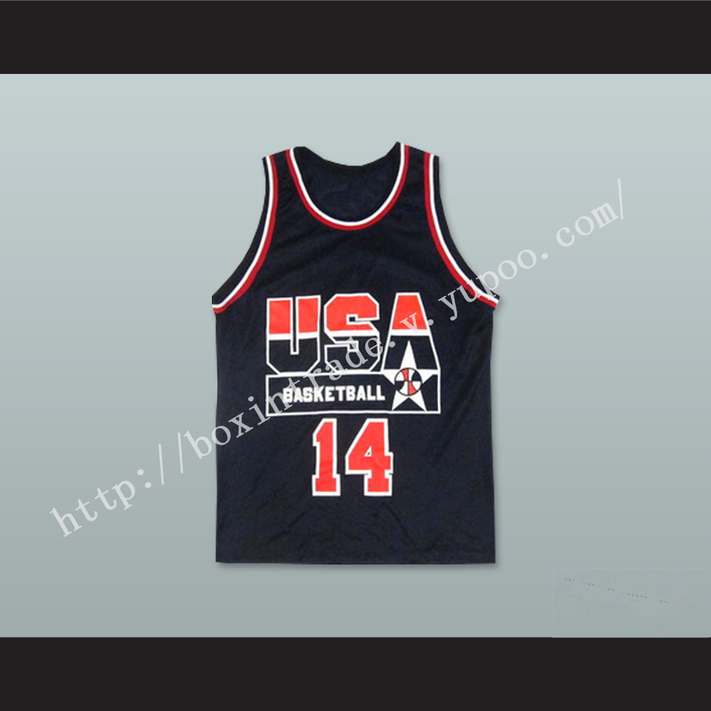 Alonzo Mourning 14 USA Team Away Basketball Jersey