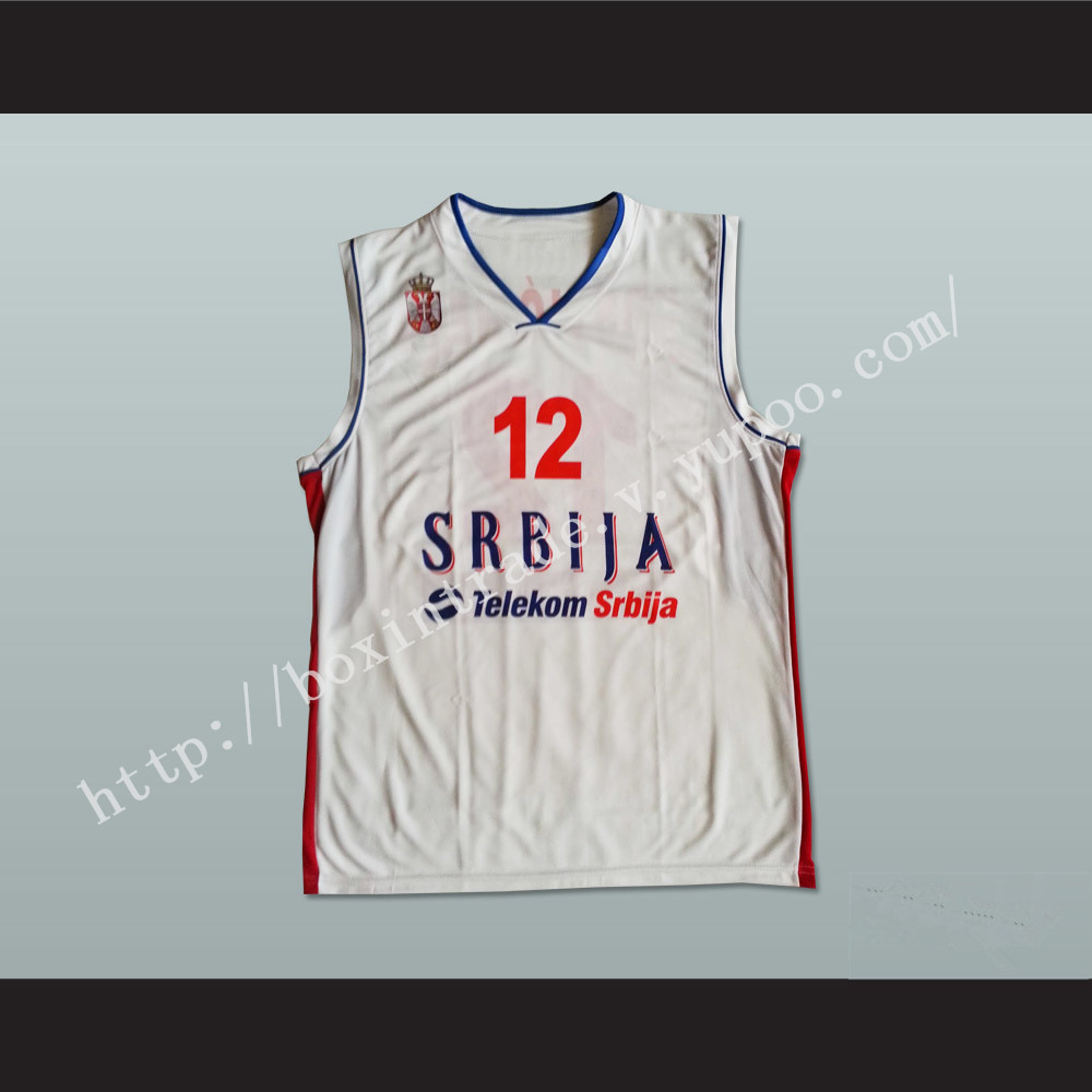 Nenad Krstic 12 Serbia Basketball Jersey Stitch Sewn