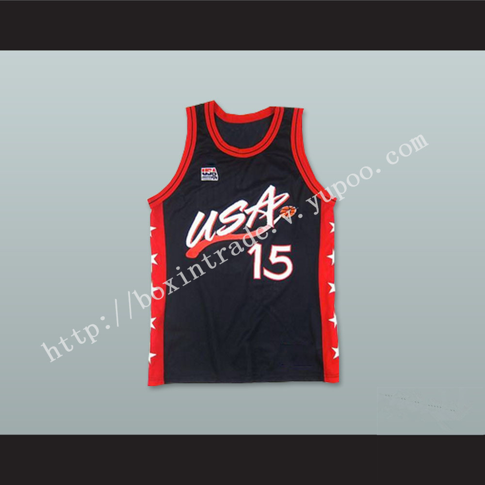 1996 Hakeem Olajuwon 15 USA Team Away Basketball Jersey