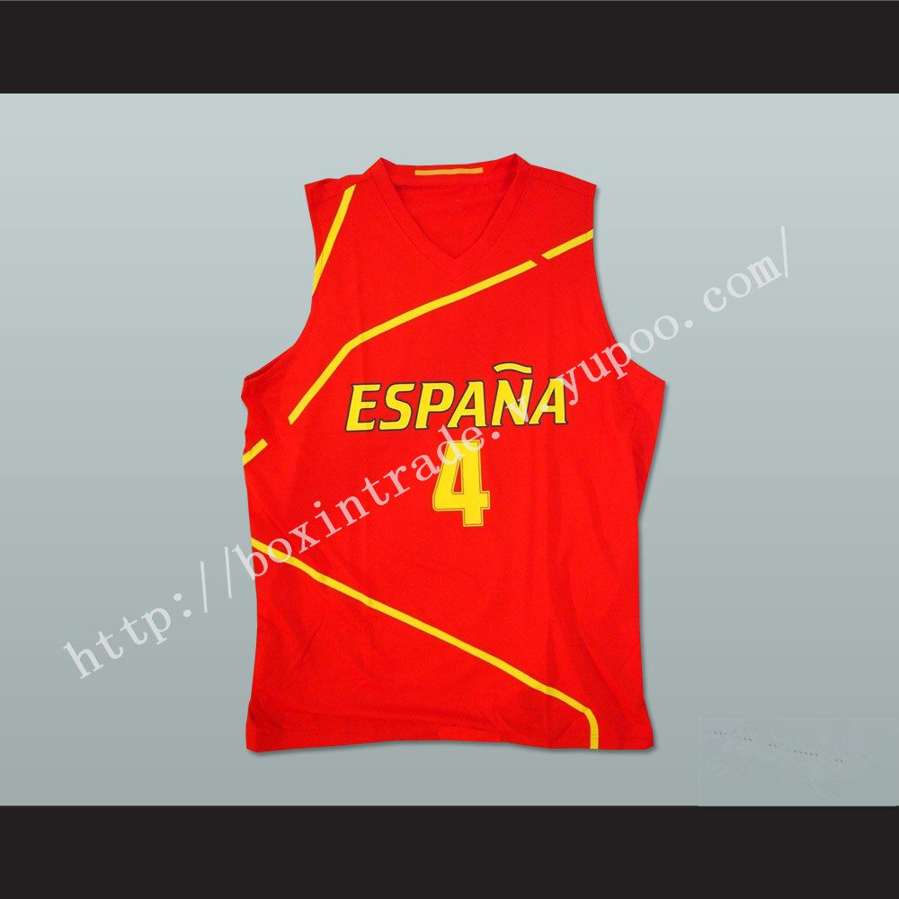 Pau Gasol Espana Basketball Jersey Red Any Player or Number