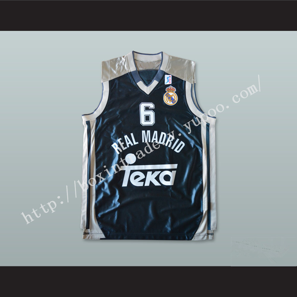 Sasha Djordjevic 6 Real Madrid Dark Blue Basketball Jersey