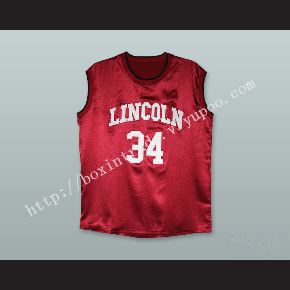 Jesus Shuttlesworth 34 Lincoln Maroon Silk Basketball Jersey