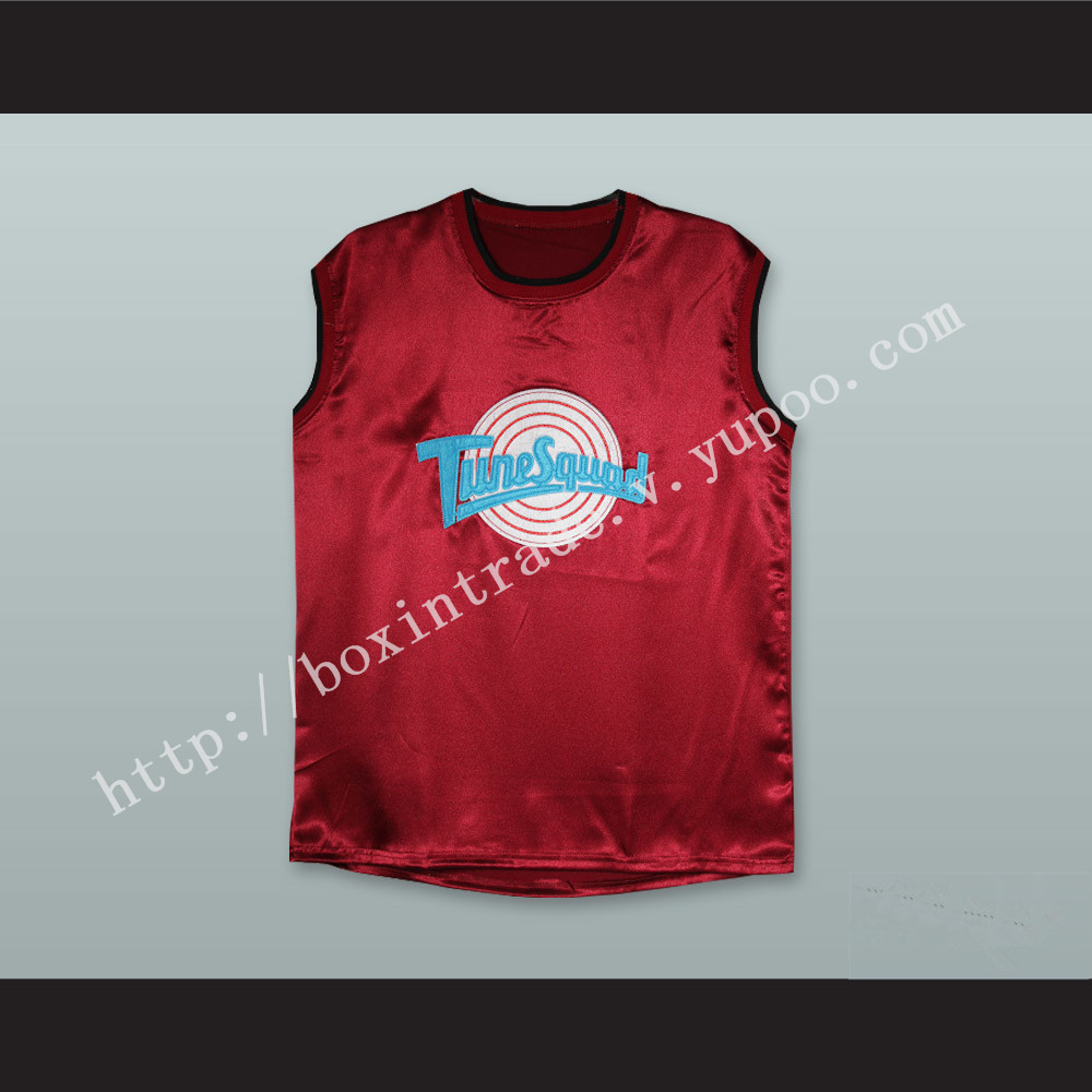 Motaw 23 Tune Squad Maroon Silk Basketball Jersey