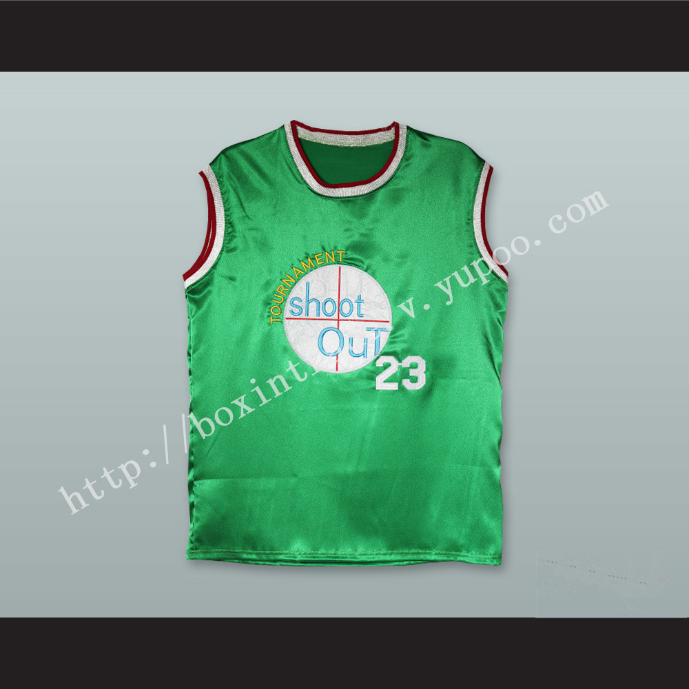 Motaw 23 Tournament Shoot Out Green Silk Basketball Jersey