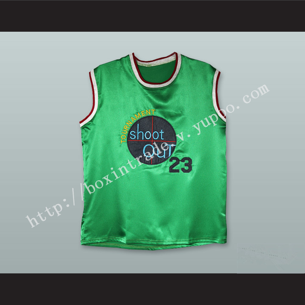 Michael Jordan 23 Tournament Shoot Out Green Silk Basketball Jersey