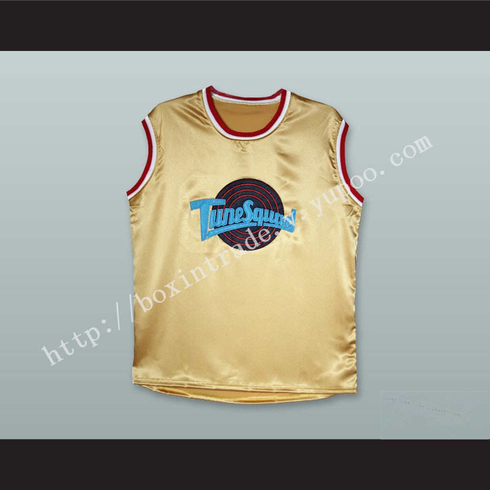 Motaw 23 Tune Squad Gold Silk Basketball Jersey