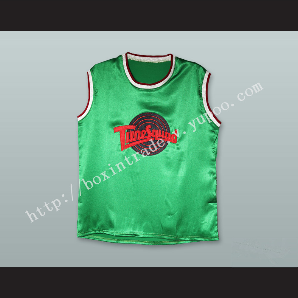 Motaw 23 Tune Squad Green Silk Basketball Jersey