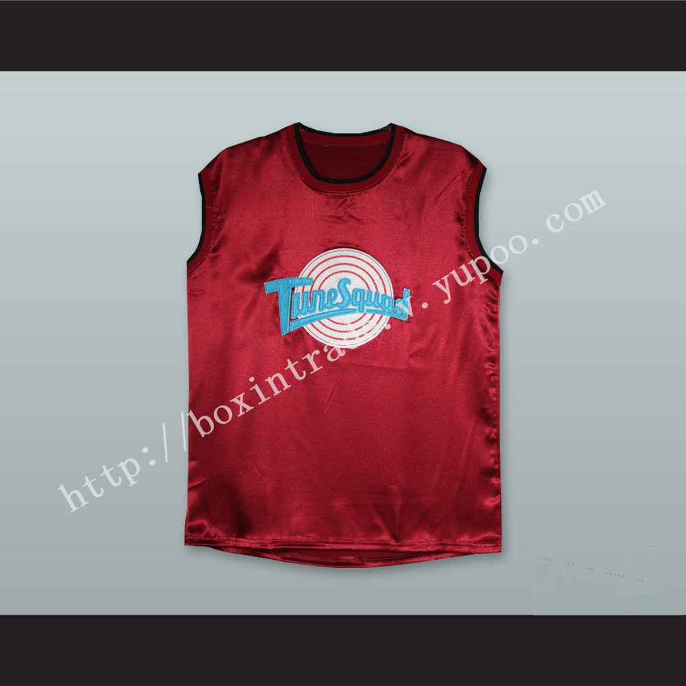 Michael Jordan 23 Tune Squad Maroon Silk Basketball Jersey