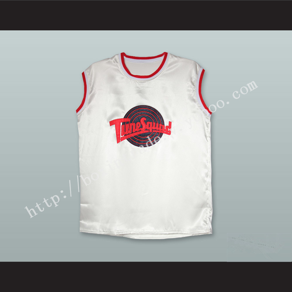 Motaw 23 Tune Squad White Silk Basketball Jersey