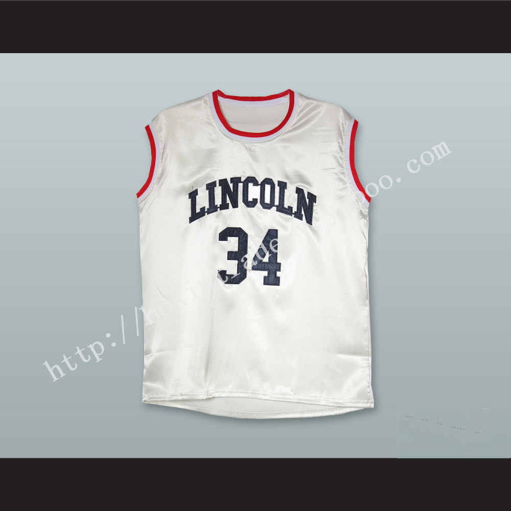 Jesus Shuttlesworth 34 Lincoln White Silk Basketball Jersey