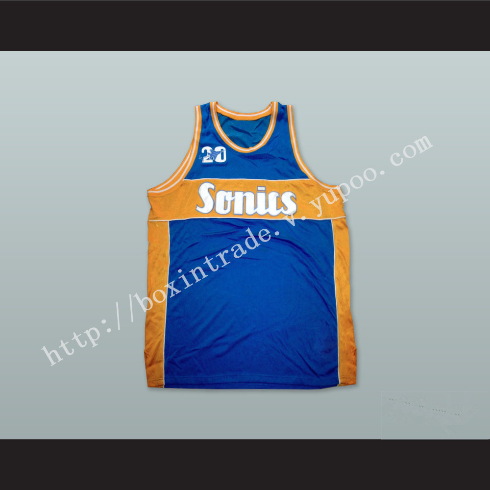 1960 Rucker Park Sonics 20 Blue Basketball Jersey