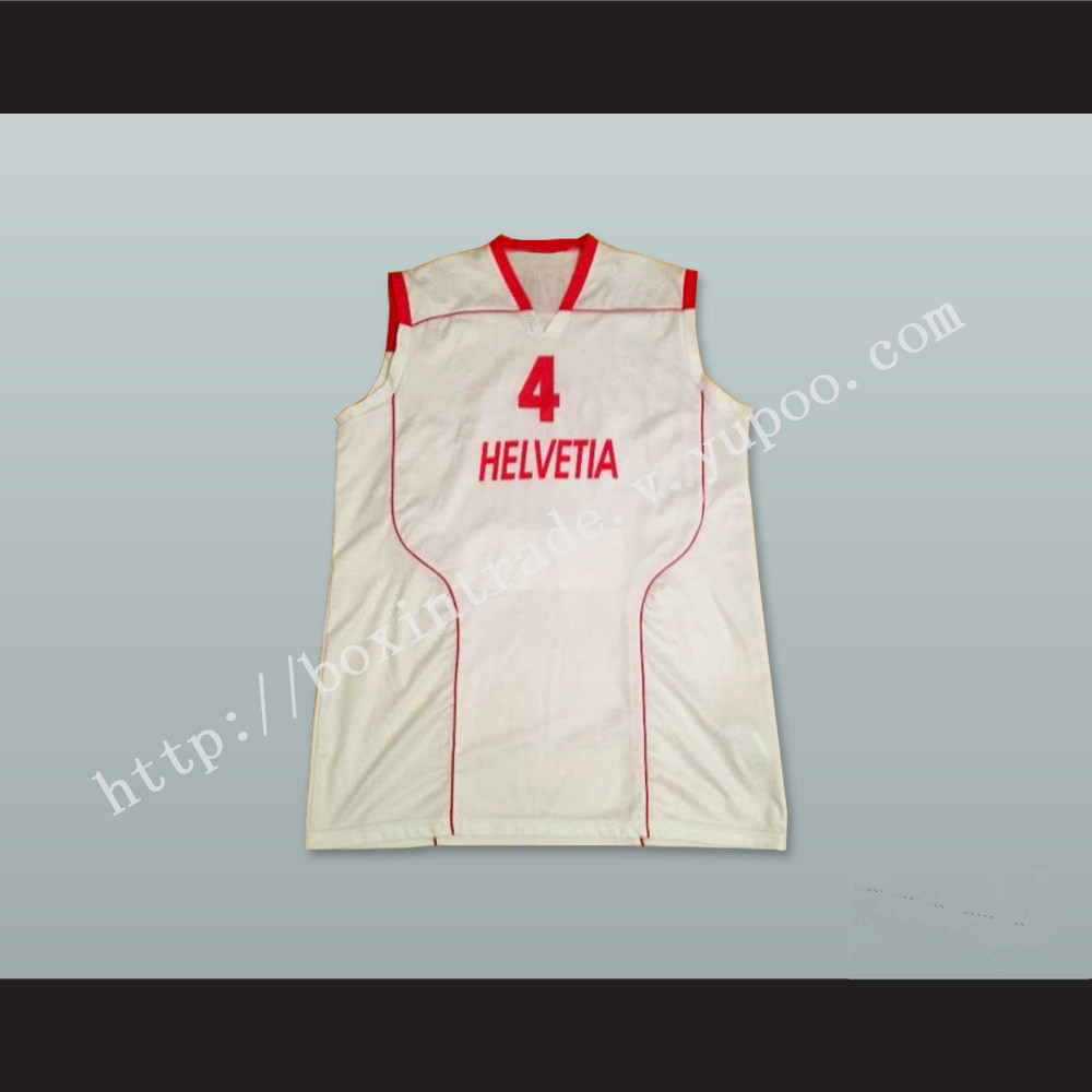 Switzerland Helvetia 4 National Team White Basketball Jersey