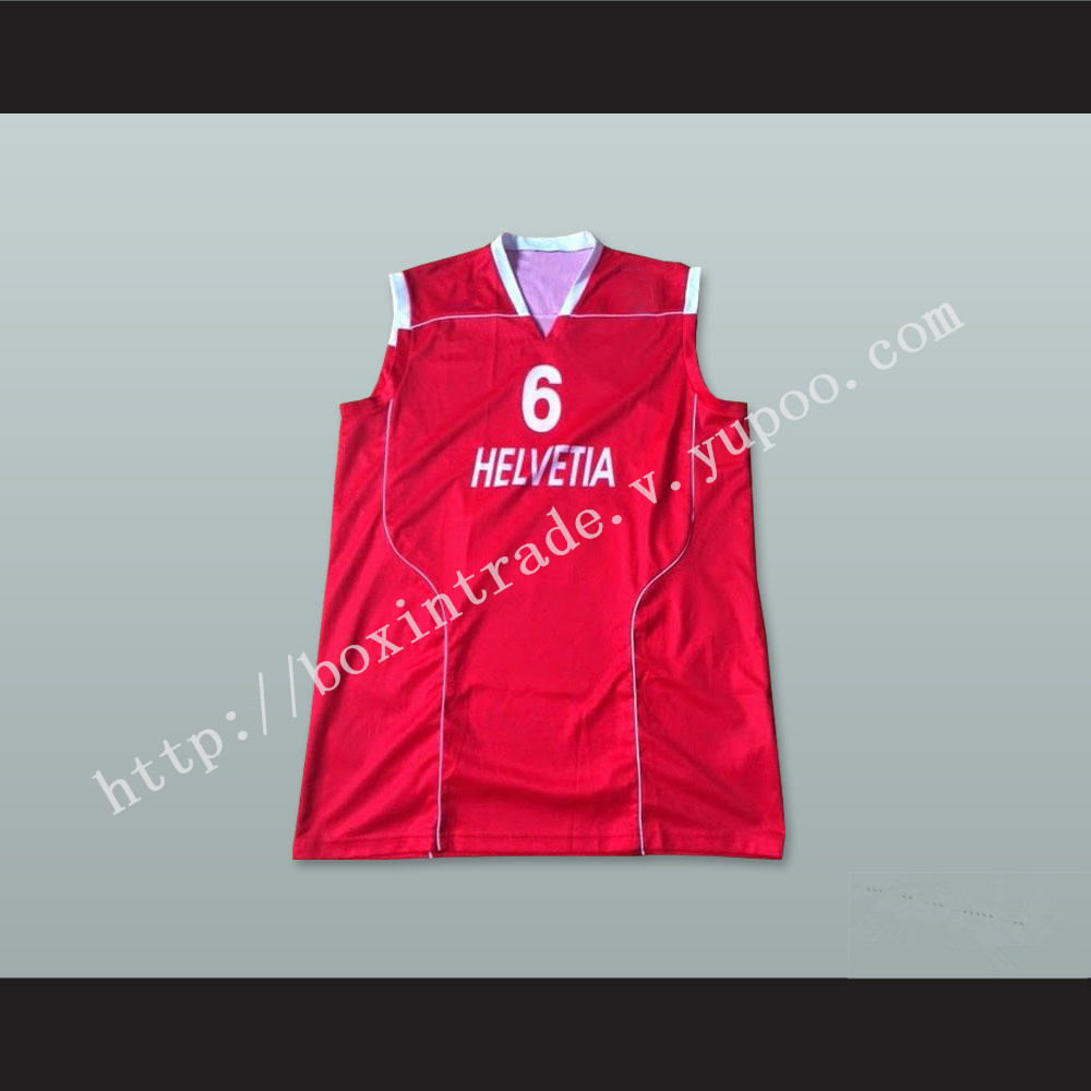 Switzerland Helvetia 6 National Team Red Basketball Jersey