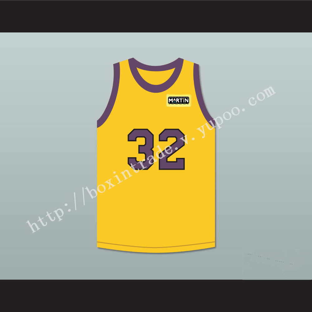 Tommy Strawn 32 Yellow Basketball Jersey with Martin Patch