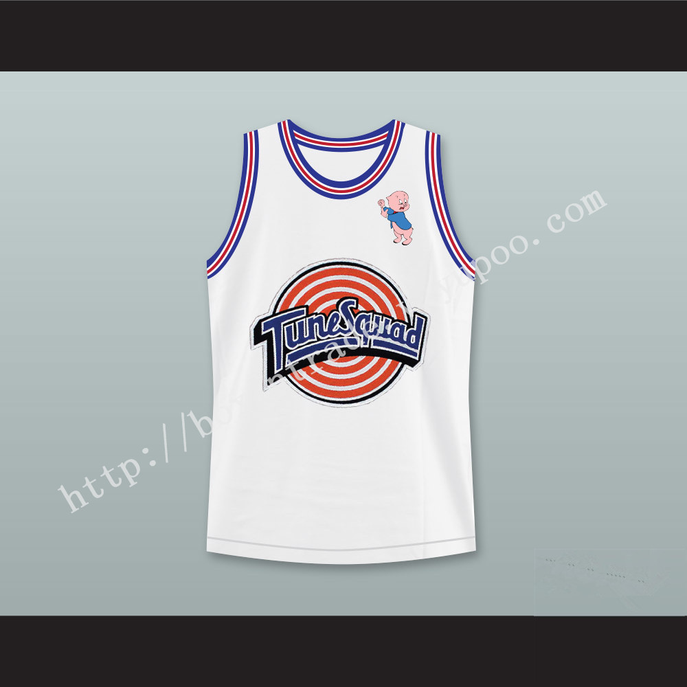 Space Jam Porky Pig 8 Tune Squad Basketball Jersey with Porky Pig Patch