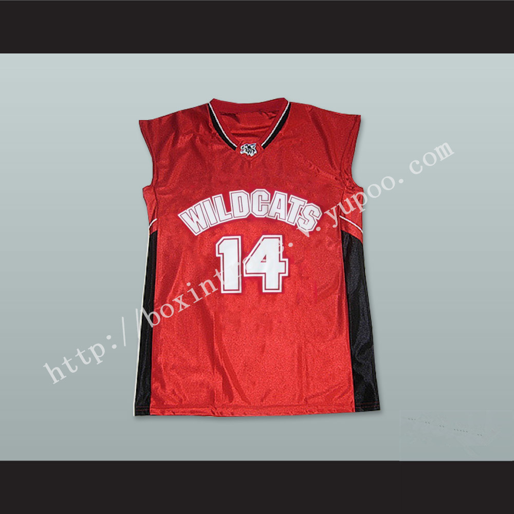 Zac Efron Troy Bolton 14 East High School Wildcats Home Basketball Jersey