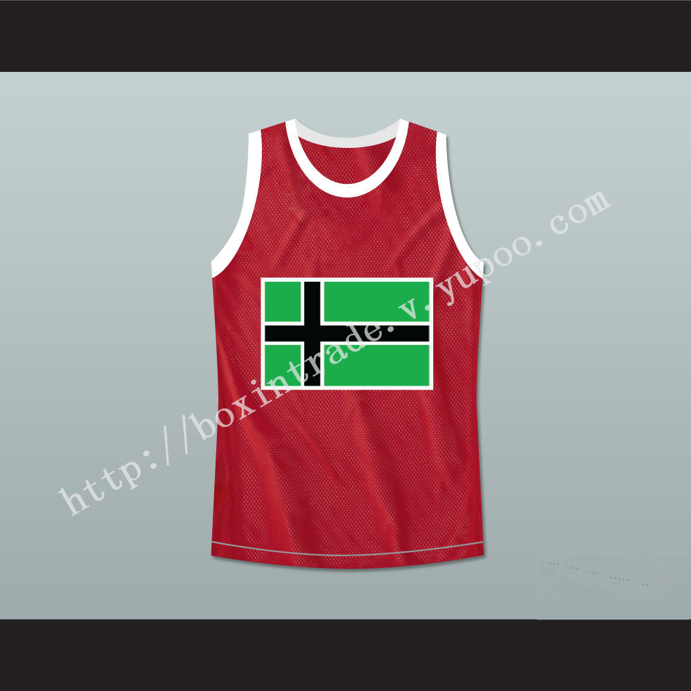 Type 0 Negative Vinnland Basketball Jersey Red Stitch Sewn