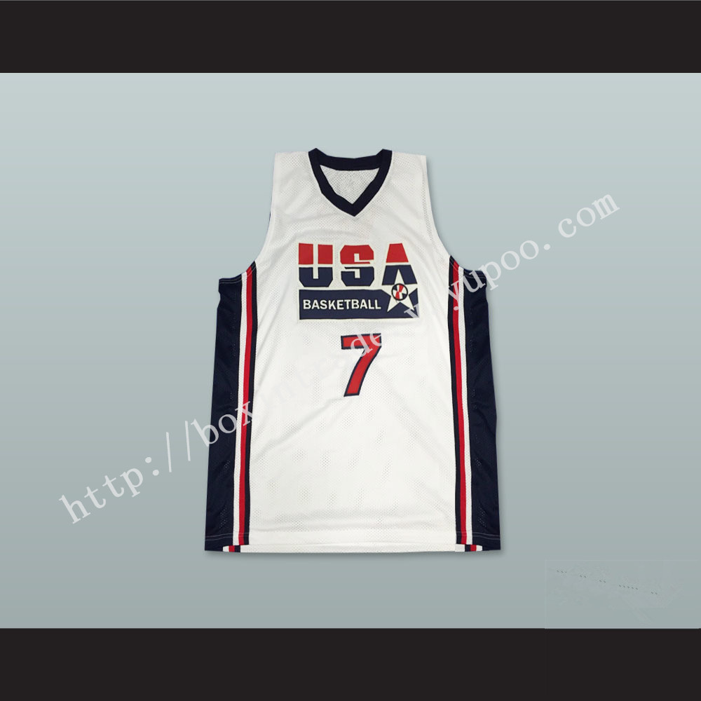 Larry Bird 7 USA Team Home Basketball Jersey