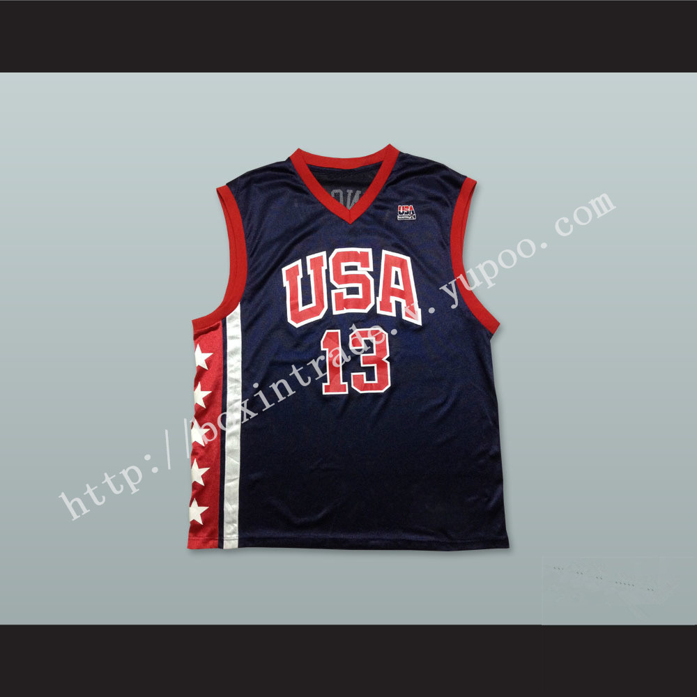 Tim Duncan 13 USA Team Away Basketball Jersey