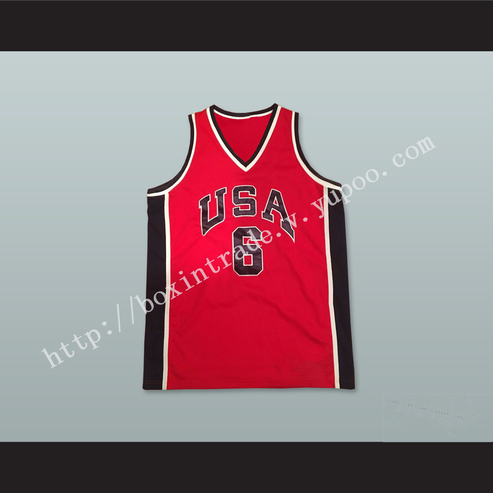 Patrick Ewing 6 USA Team Red Basketball Jersey