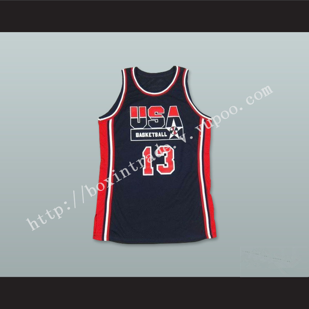 1992 Chris Mullin 13 USA Team Away Basketball Jersey