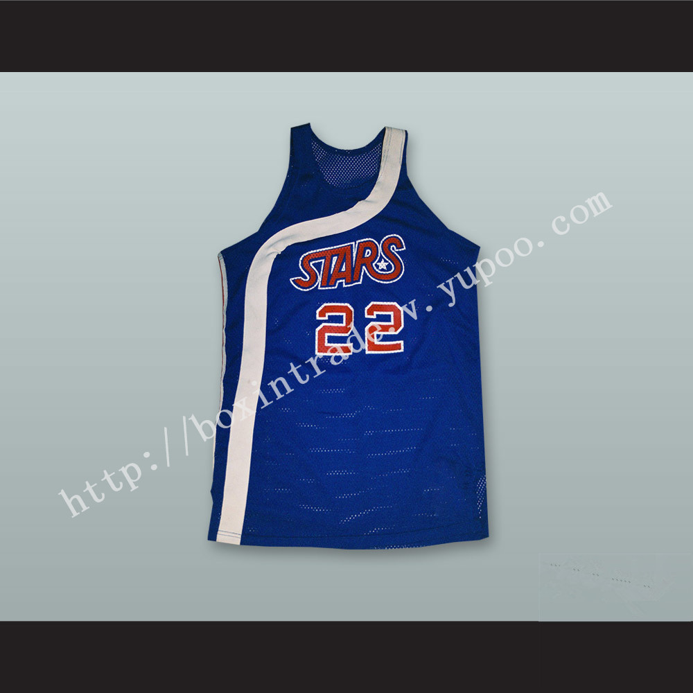 Utah Moses Malone 22 Blue Basketball Jersey Stitch Sewn