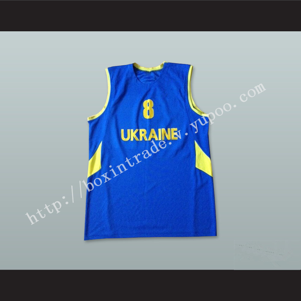 Ukraine 8 National Team Blue Basketball Jersey