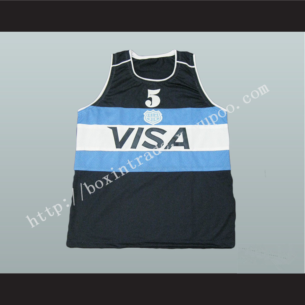 Manu Ginobili 5 Argentina Basketball Jersey Stitch Sewn