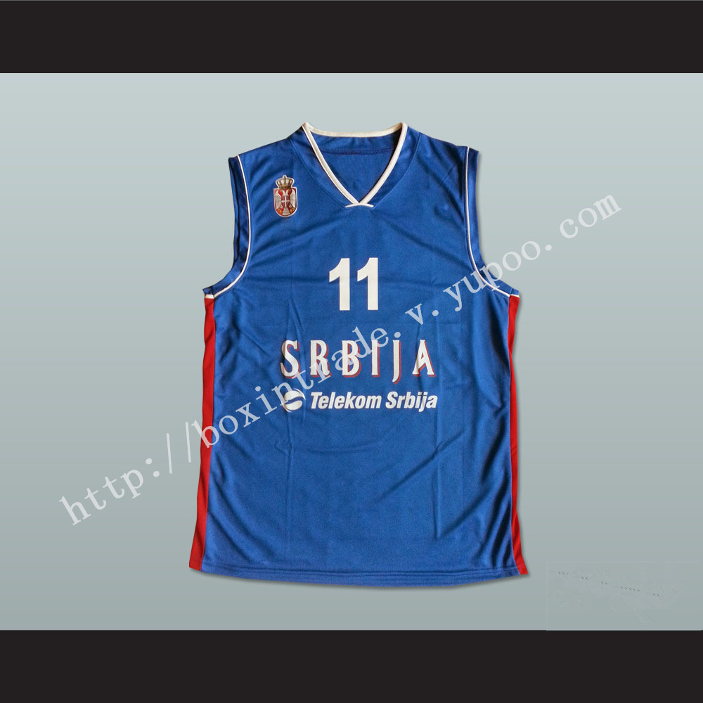 Vladimir Lucic 11 Serbia Basketball Jersey Stitch Sewn